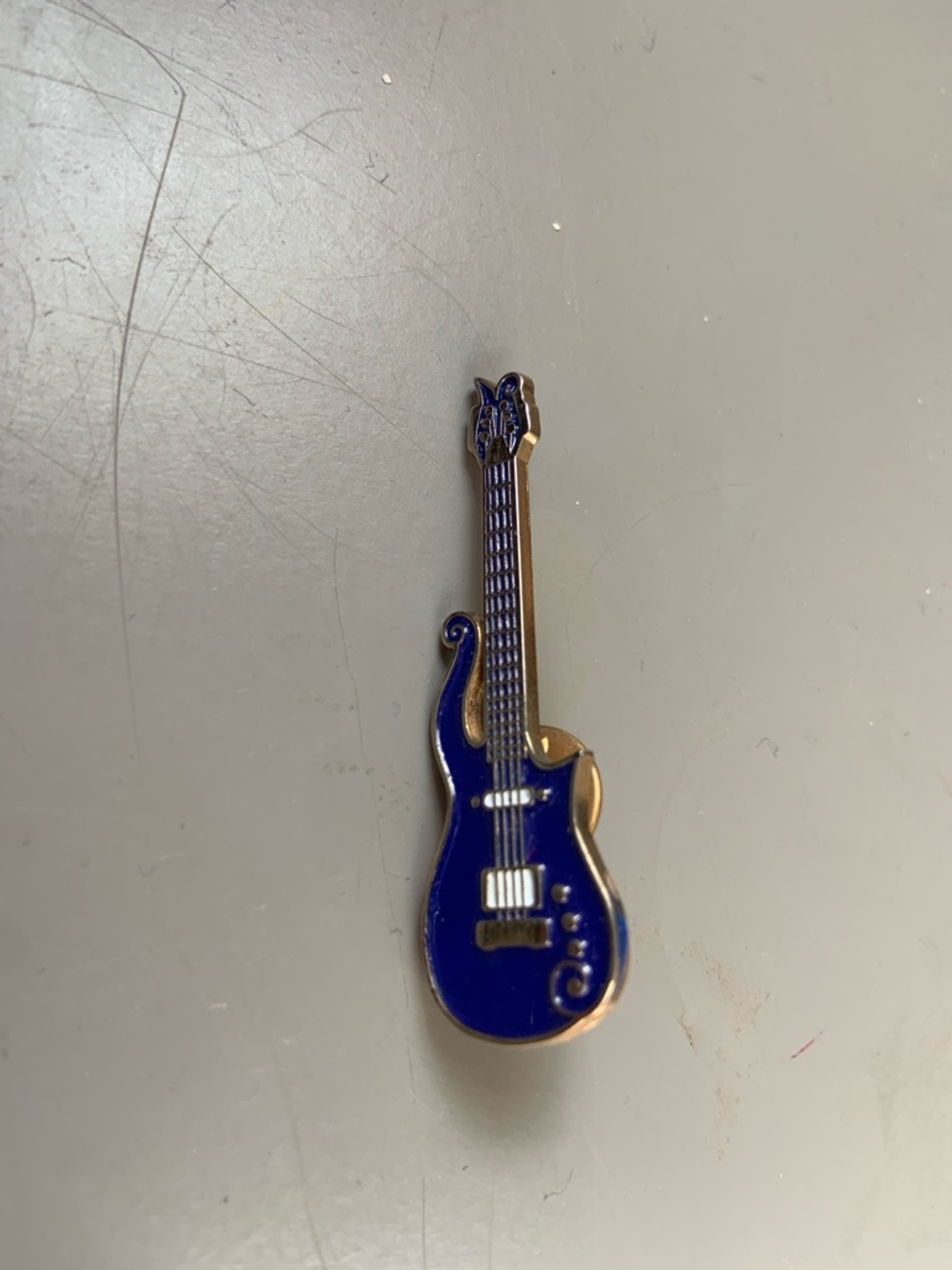 Blue Enamel Guitar Pin